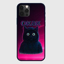 Чехол для iPhone 12 Pro Max Окак мем с черным котом, цвет: 3D-черный