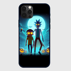 Чехол для iPhone 12 Pro Max Рик и Морти в ночь на хэллоуин, цвет: 3D-черный