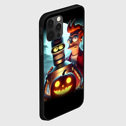 Чехол для iPhone 12 Pro Max Бендер с Фраем в ночь на Хэллоуин, цвет: 3D-черный — фото 2