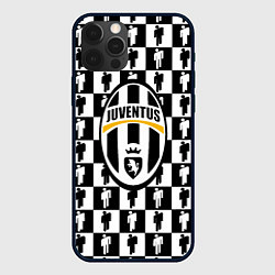 Чехол для iPhone 12 Pro Max Ювентус люди паттерн, цвет: 3D-черный