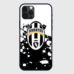 Чехол iPhone 12 Pro Max Juventus белые краски текстура