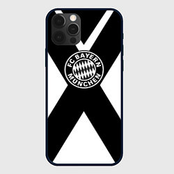 Чехол для iPhone 12 Pro Max Бавария Мюнхен полосы, цвет: 3D-черный