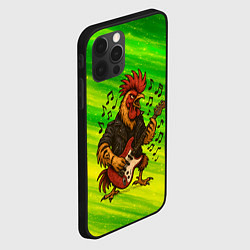 Чехол для iPhone 12 Pro Max Петух гитарист, цвет: 3D-черный — фото 2