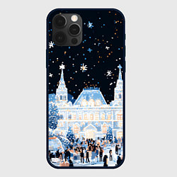 Чехол для iPhone 12 Pro Max Салют в новогодней Москве, цвет: 3D-черный