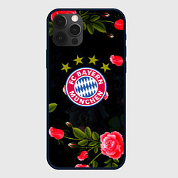 Чехол для iPhone 12 Pro Max Бавария Мюнхен розы, цвет: 3D-черный