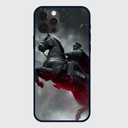 Чехол для iPhone 12 Pro Max Всадник в плаще на коне, цвет: 3D-черный