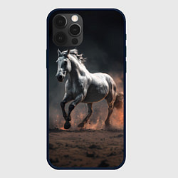 Чехол для iPhone 12 Pro Max Белая лошадь, цвет: 3D-черный