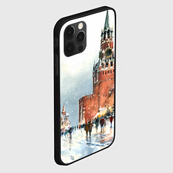 Чехол для iPhone 12 Pro Max Новогодний Кремль, цвет: 3D-черный — фото 2