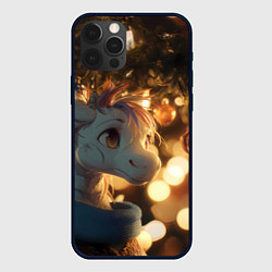 Чехол для iPhone 12 Pro Max Лошадка под новогодней елкой, цвет: 3D-черный