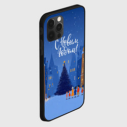 Чехол для iPhone 12 Pro Max С новым год - праздничный дворик, цвет: 3D-черный — фото 2