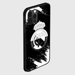 Чехол для iPhone 12 Pro Max Реал Мадрид черно белые краски, цвет: 3D-черный — фото 2