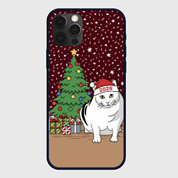 Чехол для iPhone 12 Pro Max Кот Бендер и ёлка, цвет: 3D-черный