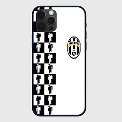 Чехол для iPhone 12 Pro Max Ювентус паттерн люди, цвет: 3D-черный