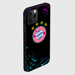 Чехол для iPhone 12 Pro Max Бавария Мюнхен неоновые краски всплеск, цвет: 3D-черный — фото 2