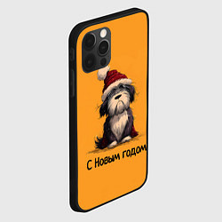 Чехол для iPhone 12 Pro Max Милая новогодняя собачка, цвет: 3D-черный — фото 2
