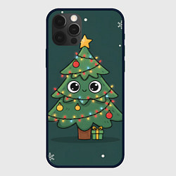 Чехол для iPhone 12 Pro Max Новогодняя елочка с огоньками, цвет: 3D-черный