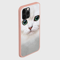 Чехол для iPhone 12 Pro Max Белый котик, цвет: 3D-светло-розовый — фото 2