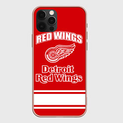 Чехол для iPhone 12 Pro Max Detroit red wings, цвет: 3D-светло-розовый
