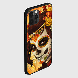Чехол для iPhone 12 Pro Max Девушка. Сахарный череп, цвет: 3D-черный — фото 2