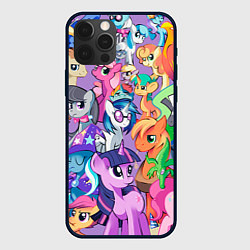 Чехол для iPhone 12 Pro Max My Little Pony, цвет: 3D-черный