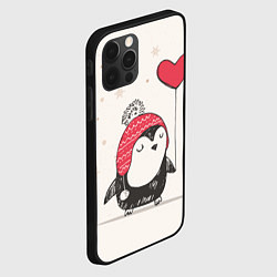 Чехол для iPhone 12 Pro Max Влюбленный пингвин, цвет: 3D-черный — фото 2