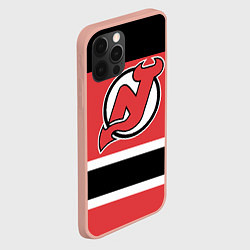 Чехол для iPhone 12 Pro Max New Jersey Devils, цвет: 3D-светло-розовый — фото 2