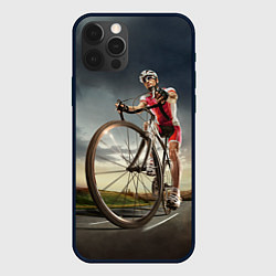 Чехол для iPhone 12 Pro Max Велогонщик, цвет: 3D-черный
