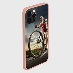 Чехол для iPhone 12 Pro Max Велогонщик, цвет: 3D-светло-розовый — фото 2