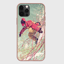 Чехол для iPhone 12 Pro Max Сноуборд, цвет: 3D-светло-розовый