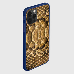 Чехол для iPhone 12 Pro Max Змеиная кожа, цвет: 3D-тёмно-синий — фото 2