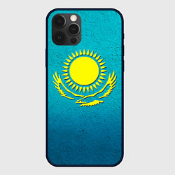 Чехол для iPhone 12 Pro Max Флаг Казахстана, цвет: 3D-черный