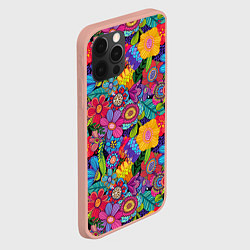 Чехол для iPhone 12 Pro Max Яркие цветы, цвет: 3D-светло-розовый — фото 2