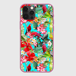 Чехол для iPhone 12 Pro Max Тропический мир, цвет: 3D-малиновый