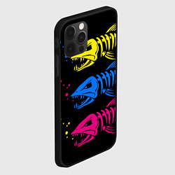Чехол для iPhone 12 Pro Рыбы скелеты, цвет: 3D-черный — фото 2