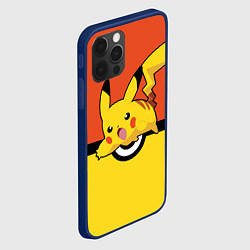 Чехол для iPhone 12 Pro Pikachu, цвет: 3D-тёмно-синий — фото 2