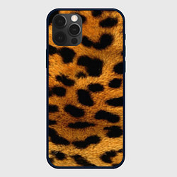 Чехол для iPhone 12 Pro Шкура леопарда, цвет: 3D-черный