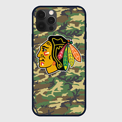 Чехол для iPhone 12 Pro Blackhawks Camouflage, цвет: 3D-черный