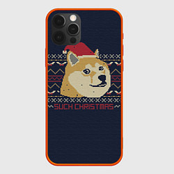 Чехол для iPhone 12 Pro Doge Such Christmas, цвет: 3D-красный