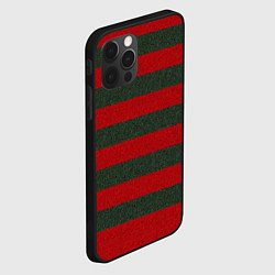 Чехол для iPhone 12 Pro Красно-полосатый, цвет: 3D-черный — фото 2