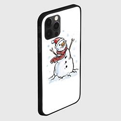 Чехол для iPhone 12 Pro Снеговик, цвет: 3D-черный — фото 2