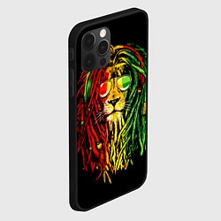Чехол для iPhone 12 Pro Ямайка - лев с дредами, цвет: 3D-черный — фото 2