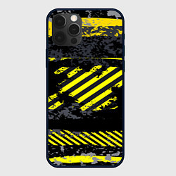 Чехол для iPhone 12 Pro Grunge Line, цвет: 3D-черный