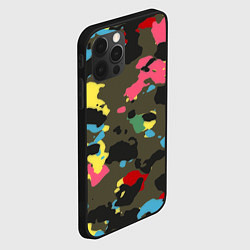 Чехол для iPhone 12 Pro Цветной камуфляж, цвет: 3D-черный — фото 2