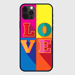 Чехол для iPhone 12 Pro Love three-dimensional letters, цвет: 3D-черный