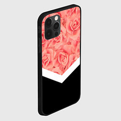 Чехол для iPhone 12 Pro Розовые розы, цвет: 3D-черный — фото 2