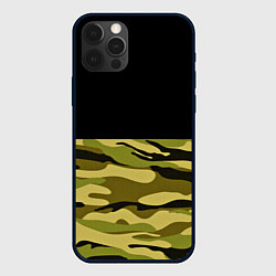 Чехол для iPhone 12 Pro Лесной Камуфляж, цвет: 3D-черный