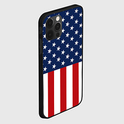 Чехол для iPhone 12 Pro Флаг США, цвет: 3D-черный — фото 2