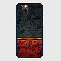 Чехол для iPhone 12 Pro Узоры Black and Red, цвет: 3D-черный