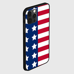 Чехол для iPhone 12 Pro USA Flag, цвет: 3D-черный — фото 2