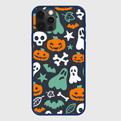 Чехол для iPhone 12 Pro Halloween Monsters, цвет: 3D-тёмно-синий